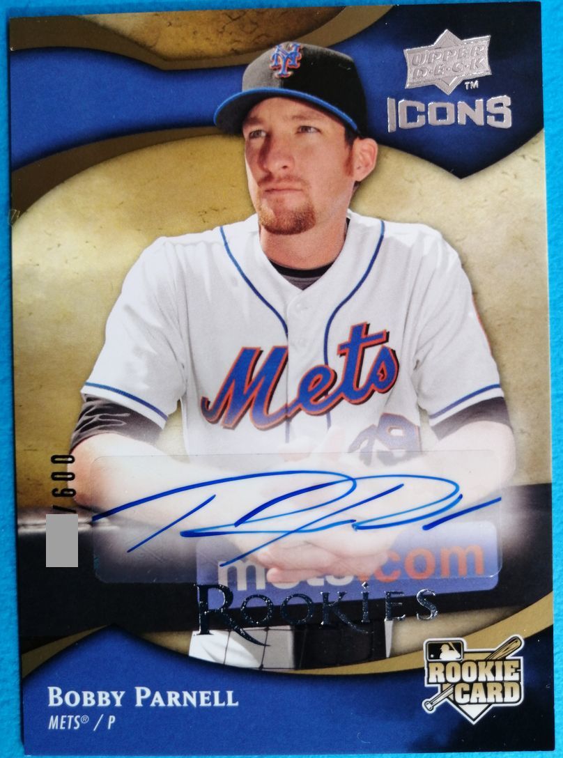 2枚セット Bobby Parnell NYM 2009 Sweet Spot Sweet Beginnings /699 Rookie Auto + 2009 Upper Deck Icons /600 Rookie Auto RC など_画像2