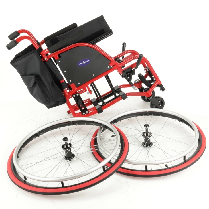 車椅子 車いす 車イス 軽量 コンパクト 自走式 スポーツ ノーチラス レッド H101-RD カドクラ Mサイズ_画像10