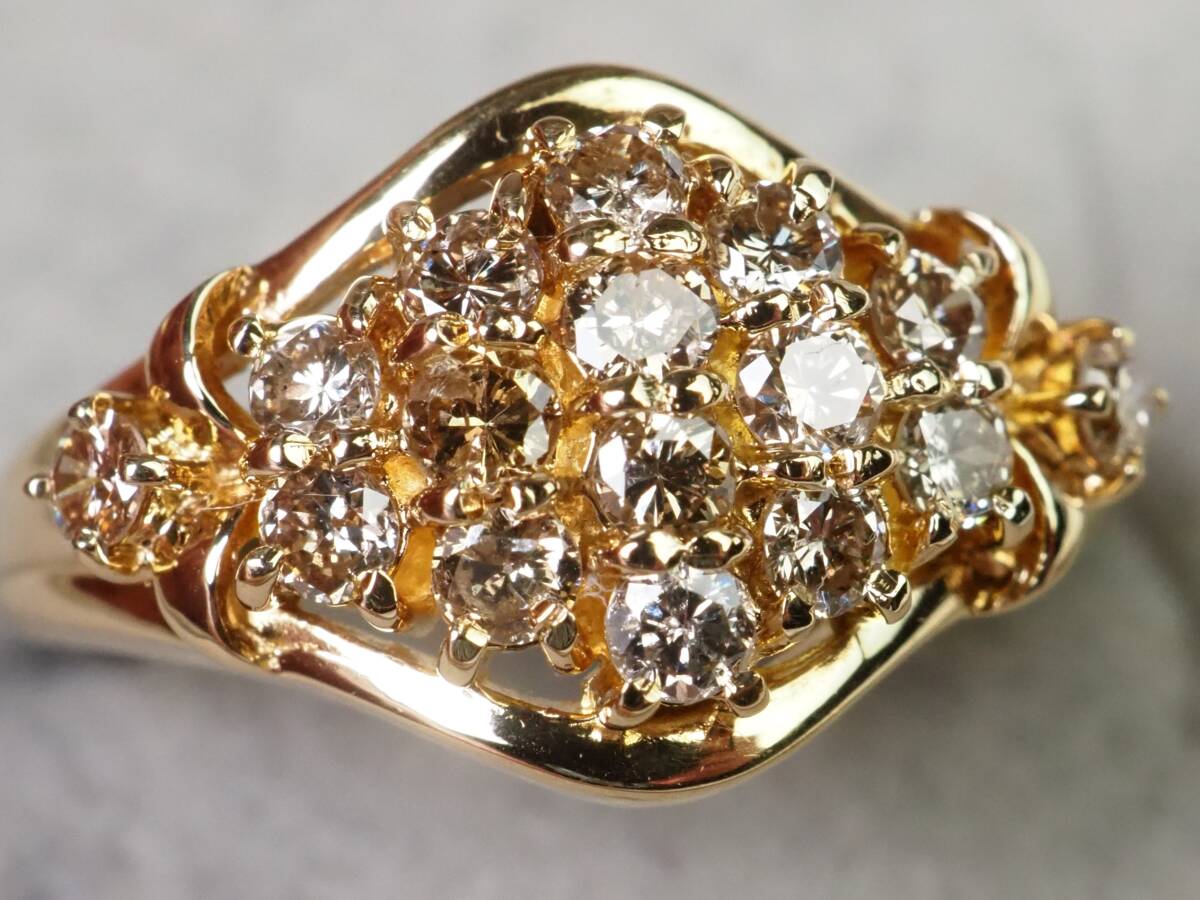 【3186E】K18ゴールド 天然ダイヤモンド 0.50ct/2.9g リング 指輪 ♯8_画像4