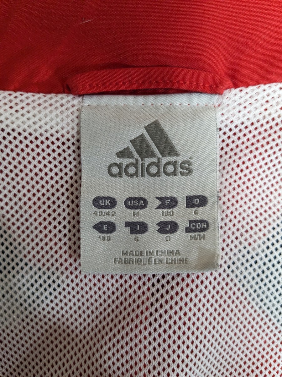 ★送料無料★adidas　アディダス　スポーツウェア　ジャケット　ウインドブレーカー　ジップアップ　トップス　ロゴ刺繍　メンズ　サイズO_画像9