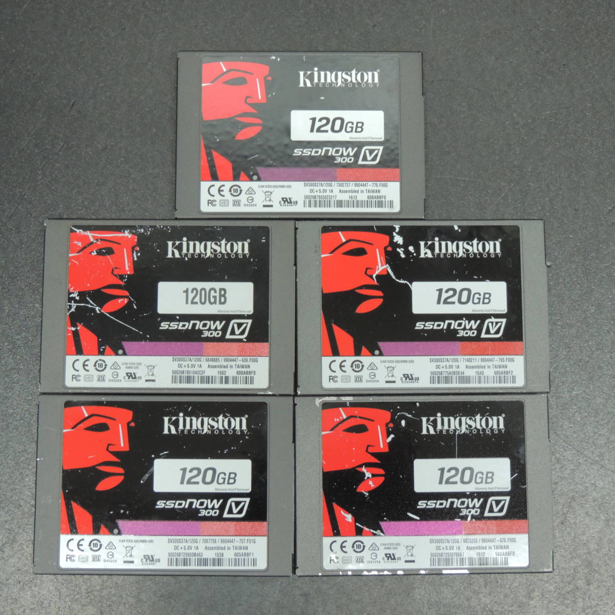 【5台まとめ売り/検品済み】Kingston SSD 120GB SV300S37A/120G (使用時間：12697h・14299h・18742h・22387h・37342h) 管理:e-91_画像1