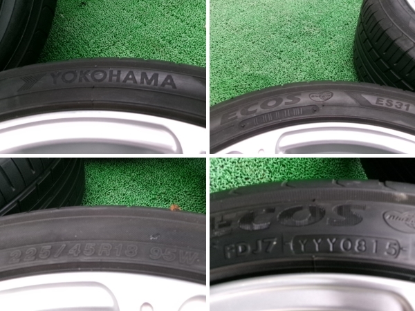 ※バリ山※良品※ TOPRUN 18インチアルミホイール タイヤ 4本セット 社外 18×7.5J+53 114.3 5H 225/45R18 95W アテンザの画像9