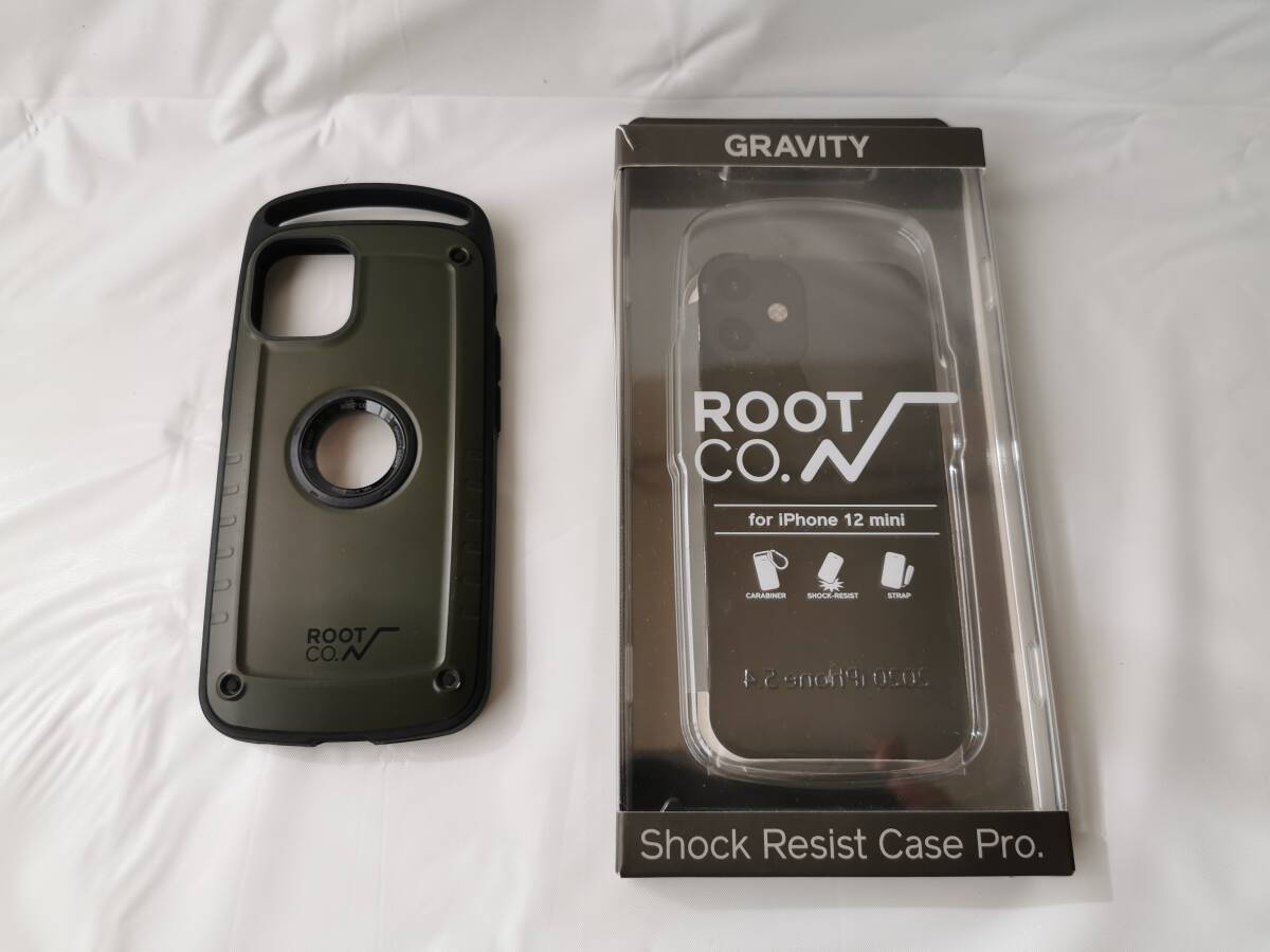 ROOT CO.　iPhone 12 mini　ルート コー　GRAVITY Shock Resist Case Pro.　カーキ　外箱 付属パーツあり_画像1