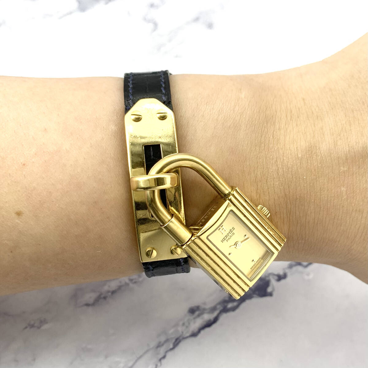 正規品 HERMES エルメス ケリーウォッチ 金文字盤 エルメス 正規品 HERMES エルメス ケリーウォッチ 金文字盤 エルメス