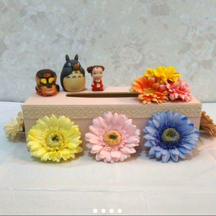 ★ ティッシュケース ボックス ハンドメイド 花 No.1