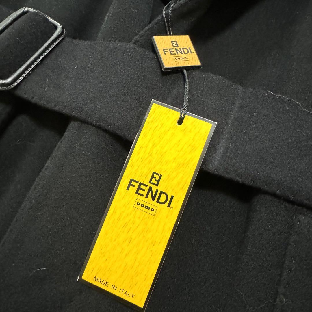 [ новый товар не использовался товар ]FENDI Пальто Честерфилд кашемир длинное пальто чёрный 