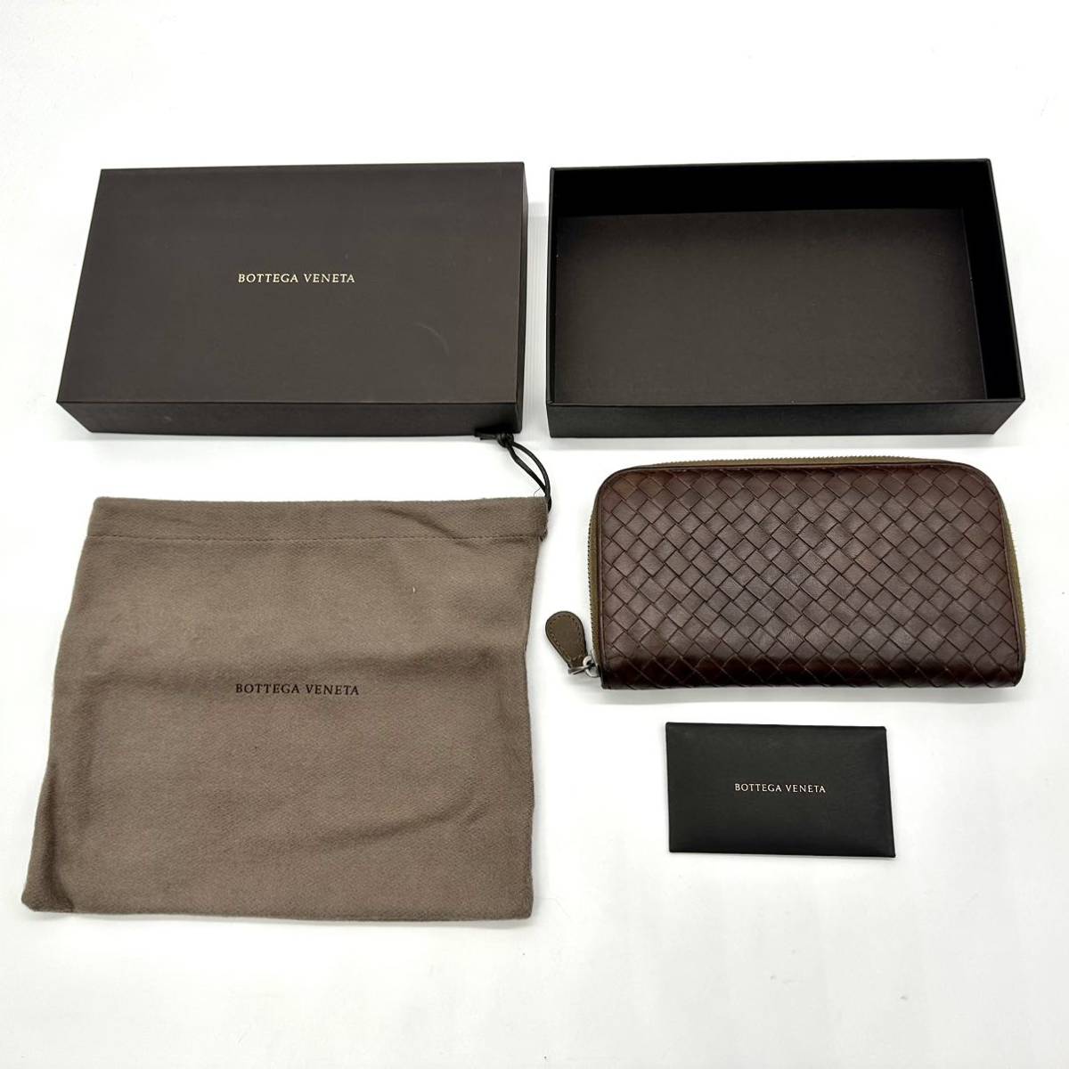 【極美品】ボッテガヴェネタ BOTTEGA VENETA 財布 長財布 ジッピーウォレット wallet イントレチャート メンズ ダークブラウン レザー_画像3