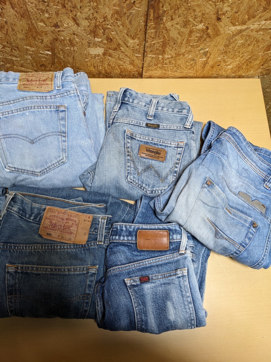 9着　デニム　ジーンズ　ジーパン　 まとめて サイズ色々 洋服 古着 まとめ　Levi's　リーバイス　ラングラー　ディーゼル_画像3