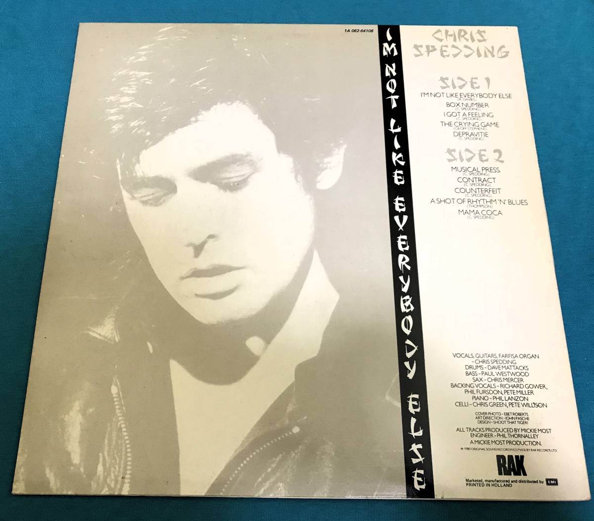 LP●Chris Spedding / I'm Not Like Everybody Else HOLLANDオリジナル盤 1A 062-64108_画像2