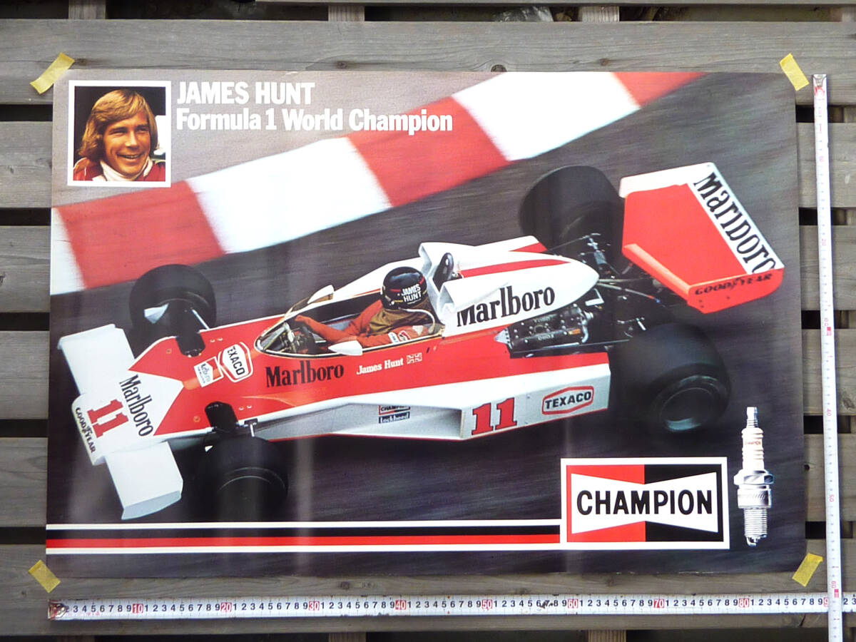 F1 マクラーレン M23 ジェームズハント チャンピオンプラグ ポスター2 580×880mm (約A1サイズ) 1976 Mclaren James hunt Champion plug_画像2
