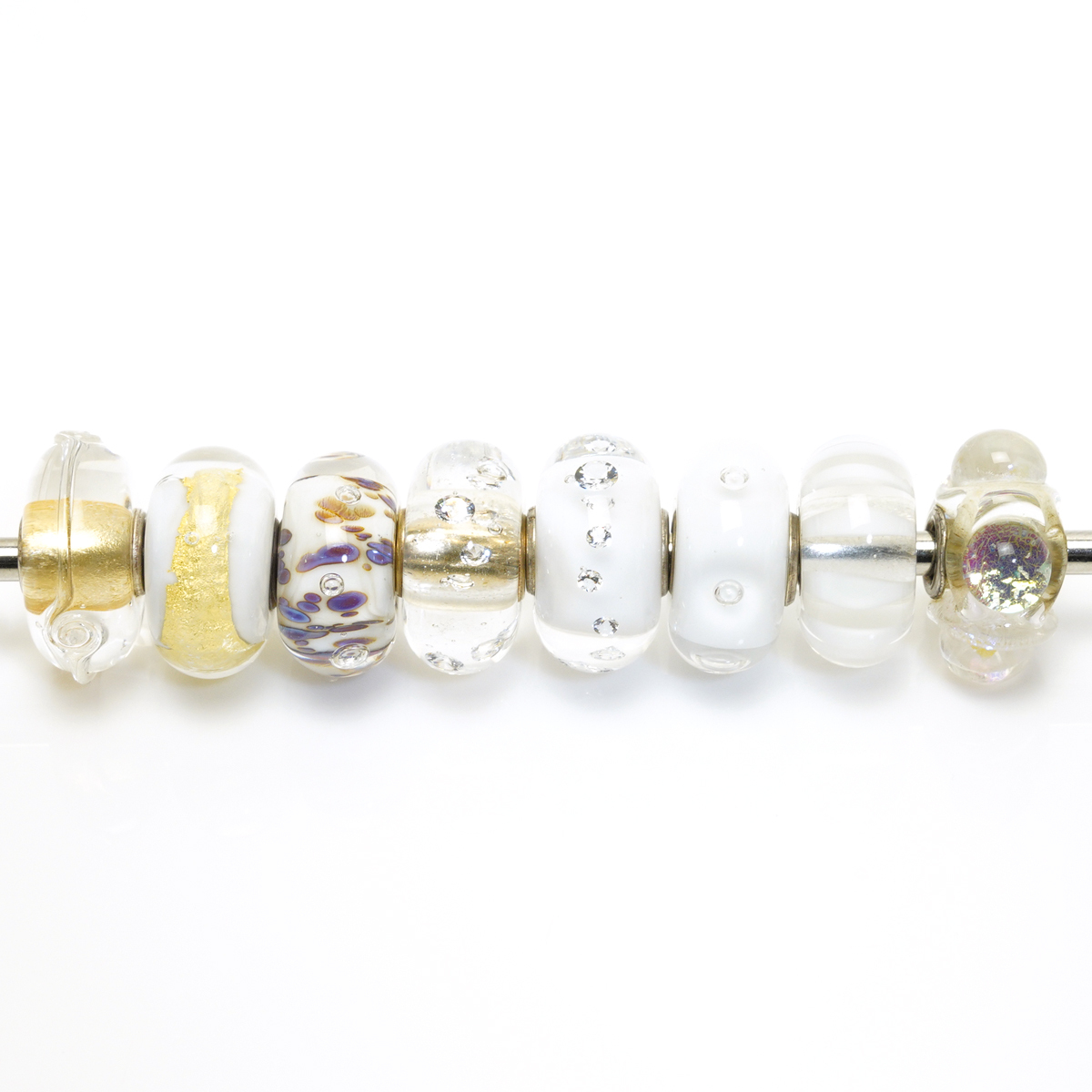 トロールビーズ 8点セット トゥインクル クリア 925 LAA trollbeads