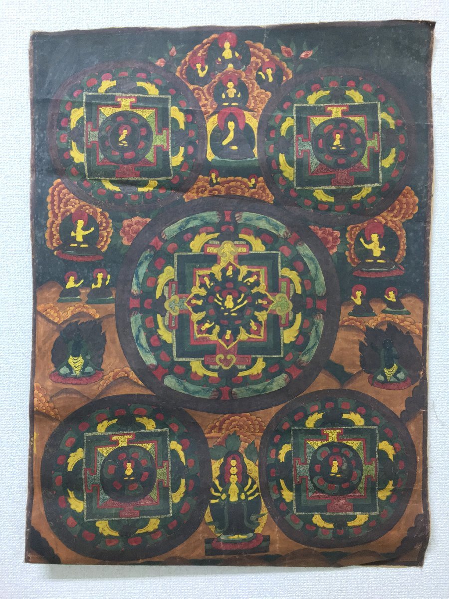 タンカ　500x700mm　　　　　　　肉筆画　チベット　マクリ　仏画　曼荼羅　中国画　密教　仏教美術_画像1