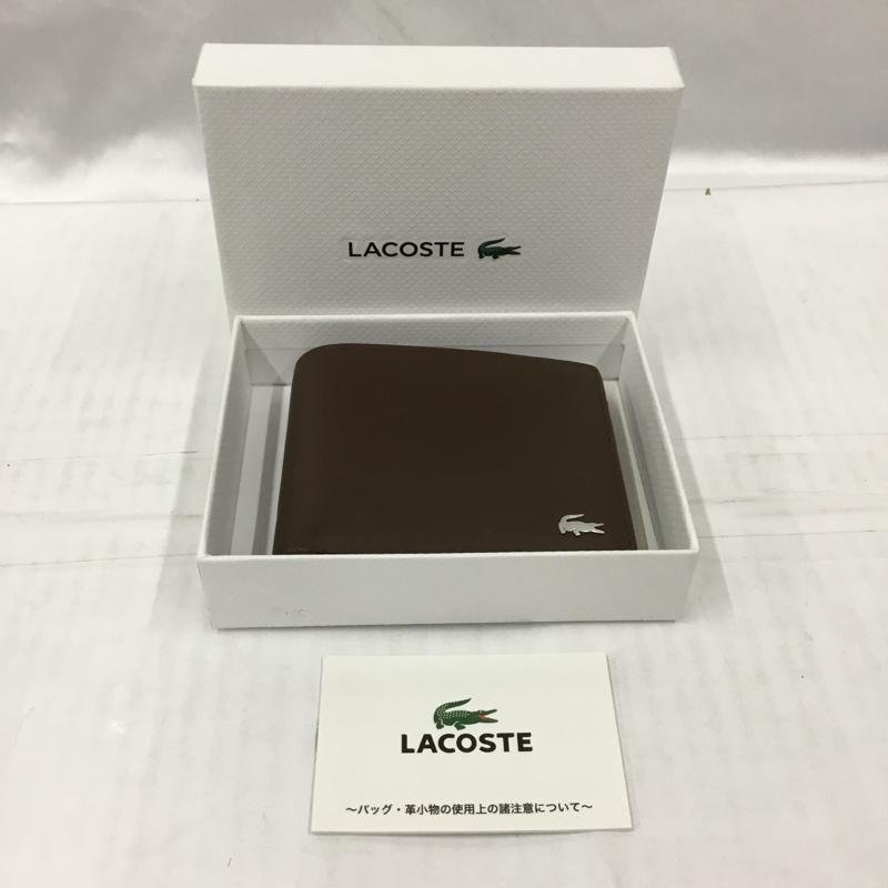 LACOSTE 表記無し ラコステ 財布 二つ折り NH1112F 牛革 箱有 ワニ Wallet Bi-Fold Wallet Billfold Wallet 茶 / ブラウン / 10106035_画像1