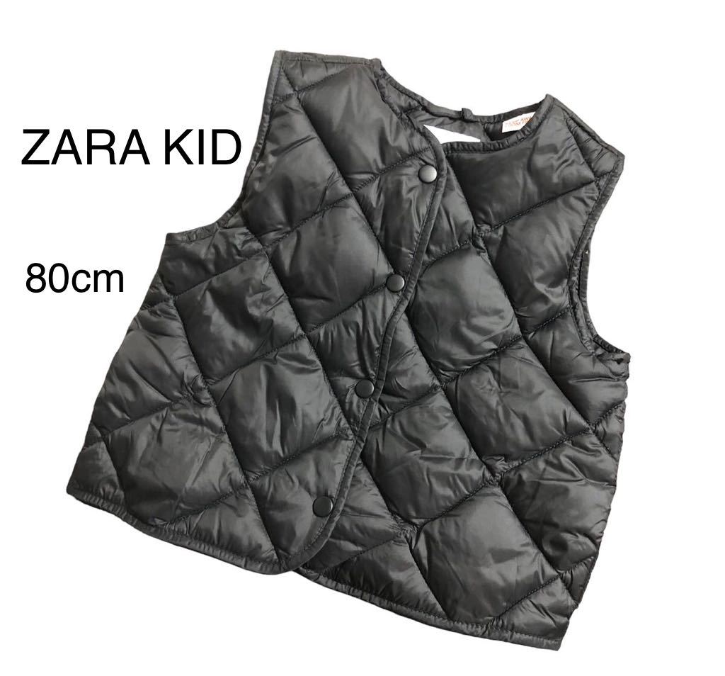 ZARA KID ザラキッズ キルティング ダウンベスト 中綿 ブラック|Yahoo