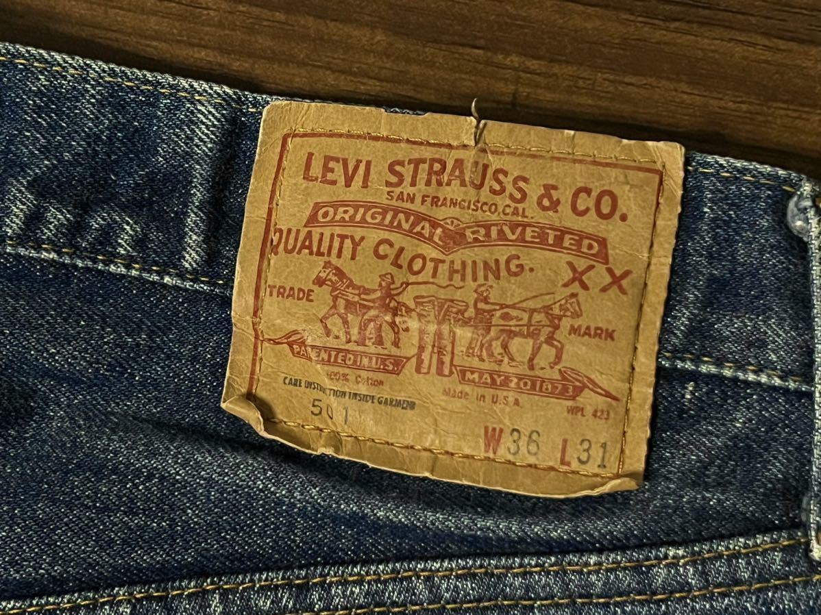 スペシャル 1977年製 Levi's 501e 66後期 赤耳 36×31 濃紺リペア無 オリジナルビンテージリーバイス USA製 xx zxx bige 606 60s70s80s90s_画像4