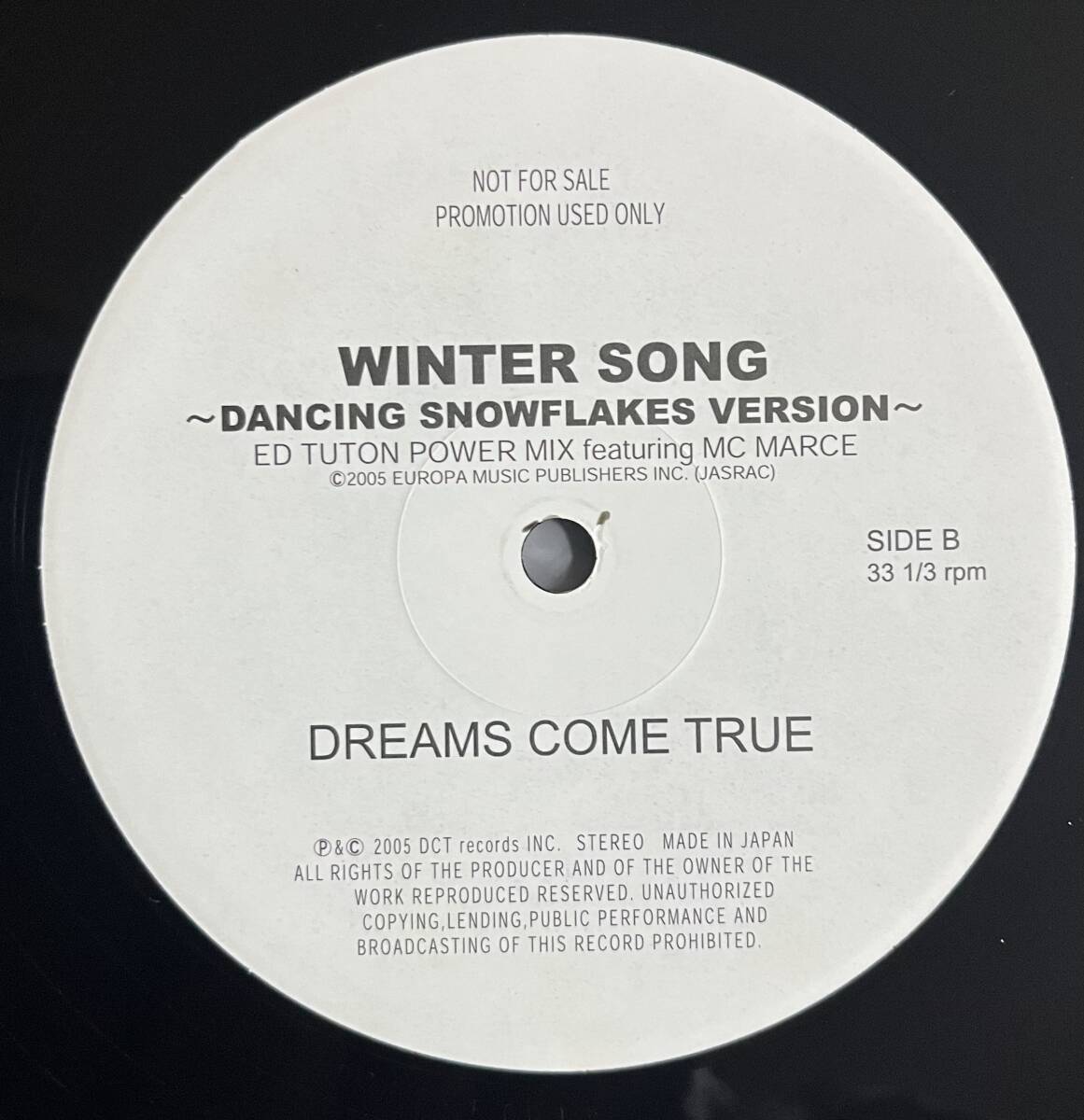  プロモ12' DREAMS COME TRUE ／ WINTER SONGの画像1
