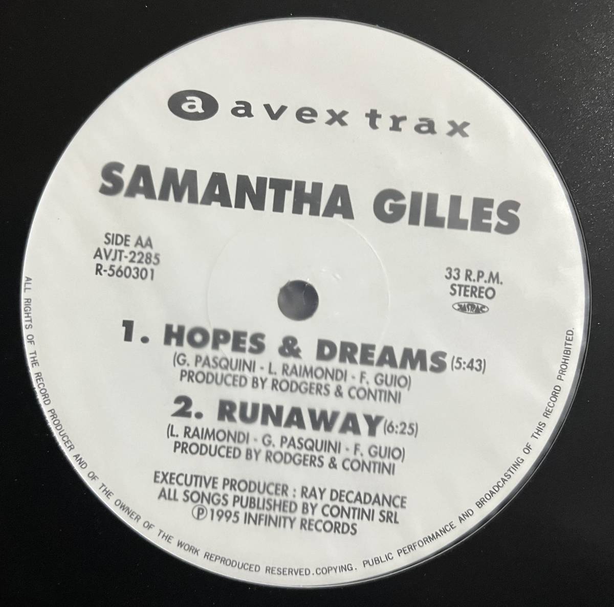 12' SAMANTHA GILLES  ／  HOPES & DREAMS ・ RUNAWAY ・ A LOOK IN MY HEART ・ OPEN YOUR MINDの画像2