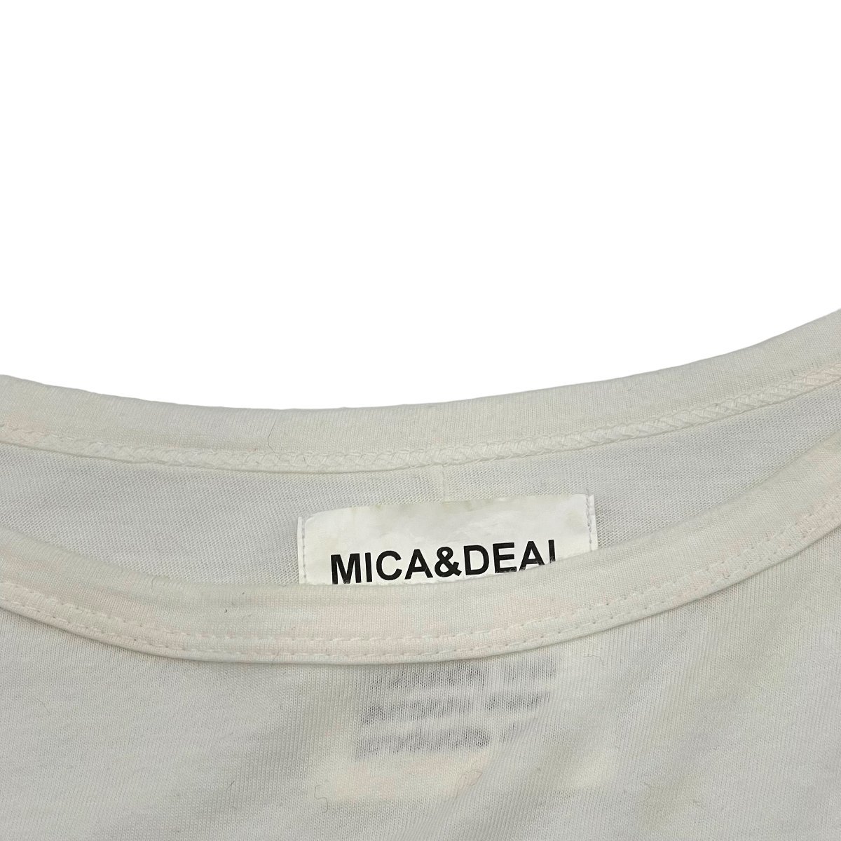 A935■MICA&DEAL マイカアンドディール■プリント　Tシャツ■フリーサイズ　ホワイト■_画像5