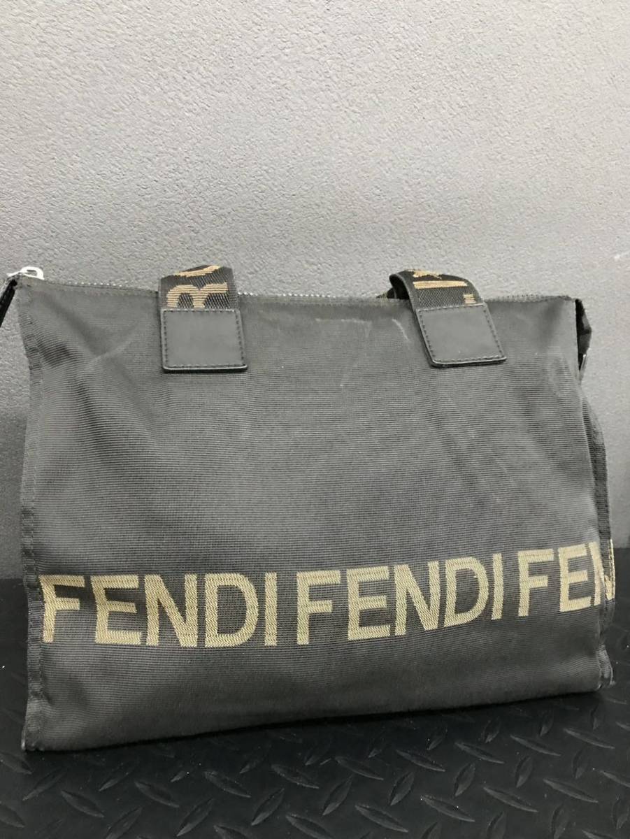 D80★FENDI フェンディ ハンドバッグ ナイロンバッグ ブラウン系_画像2