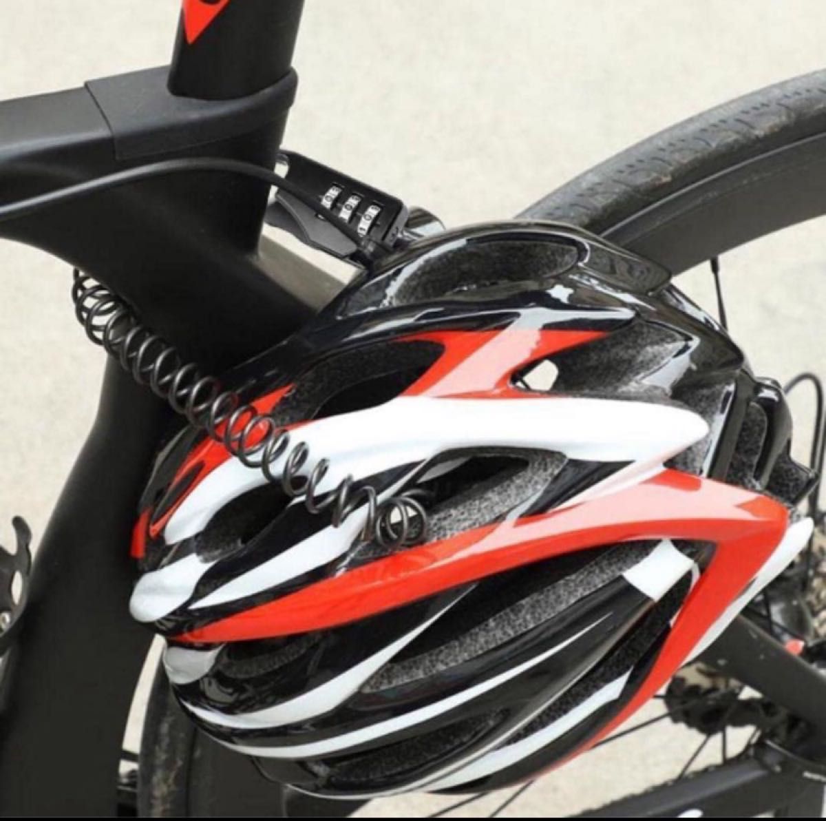 【即購入可】ヘルメットロック  ホルダー バイク ワイヤー　自転車 盗難防止