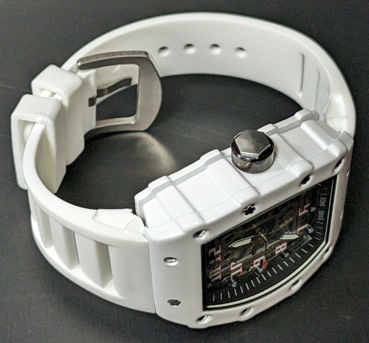  new goods wristwatch li car -ru Mill type quarts oma-ju watch Raver tonneau white luxury RM