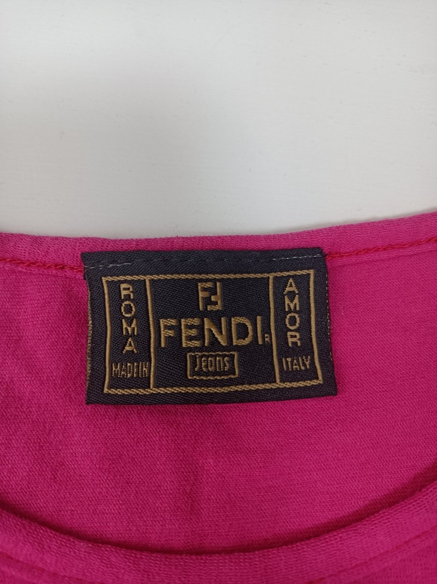 フェンディジーンズ FENDI カットソー 半袖 トップス Tシャツ ピンク_画像7