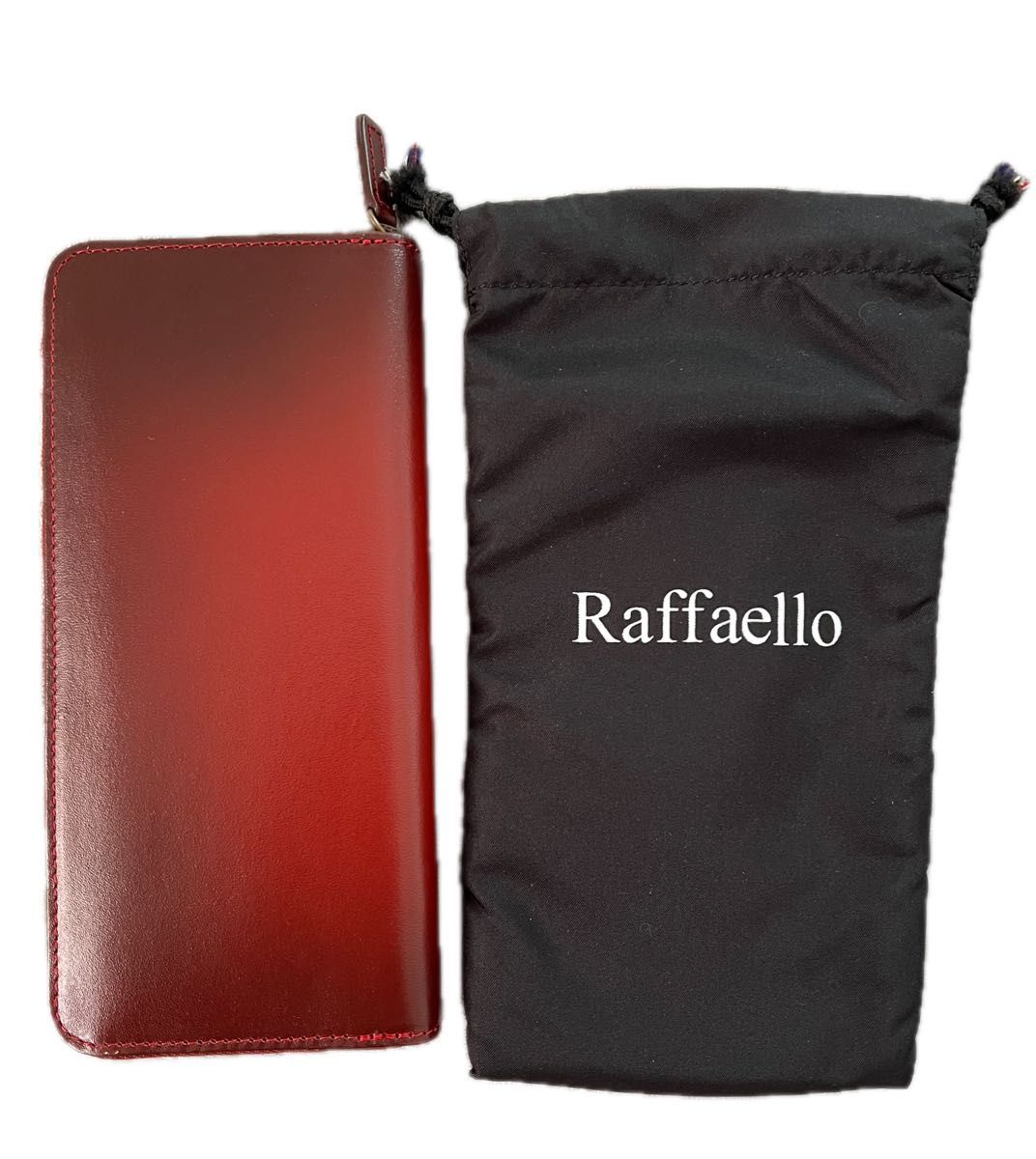 [Raffaello] (ラファエロ) 一流の革職人が作る スフマート製法で染色したメンズラウンドファスナー長財布 ワインレッド