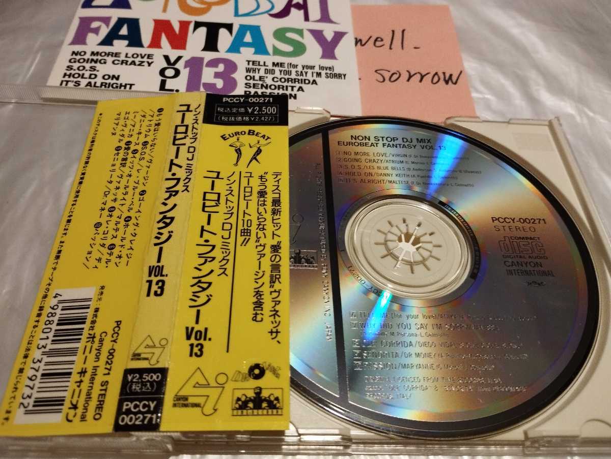 Non Stop DJ Mix Eurobeat Fantasy ユーロビート・ファンタジー Vol.13 CD Virgin Atrium Danny Keith Anika Vanessa Dr.Money Italo_画像3