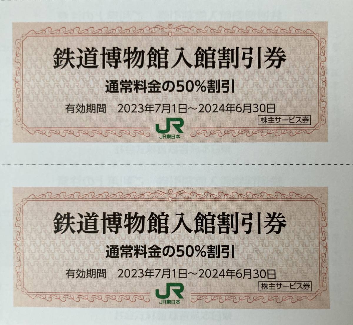 即決！鉄道博物館 入館割引券 2枚セット　複数あり　JR東日本　株主優待券　送料63円より_画像1