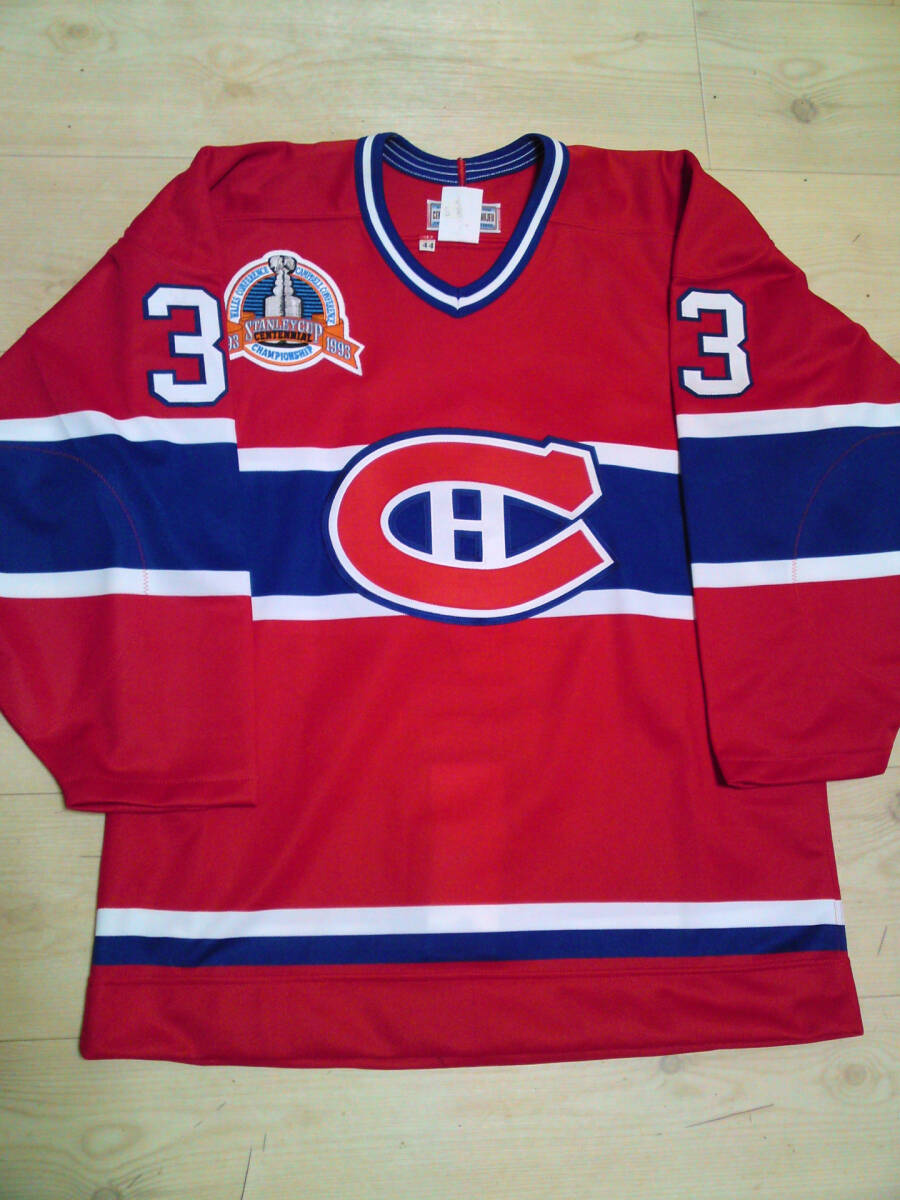 アイスホッケー NHL Montreal Canadiens Patrick Roy CCM Authentic jersey with Stanley Cup 1993 patch