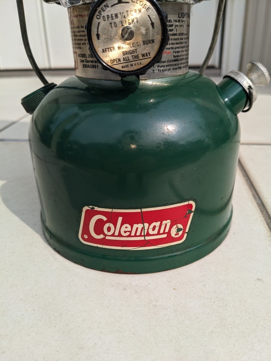 Coleman 200A ランタン グリーン 1981年7月 コールマン ジャンク品_画像4