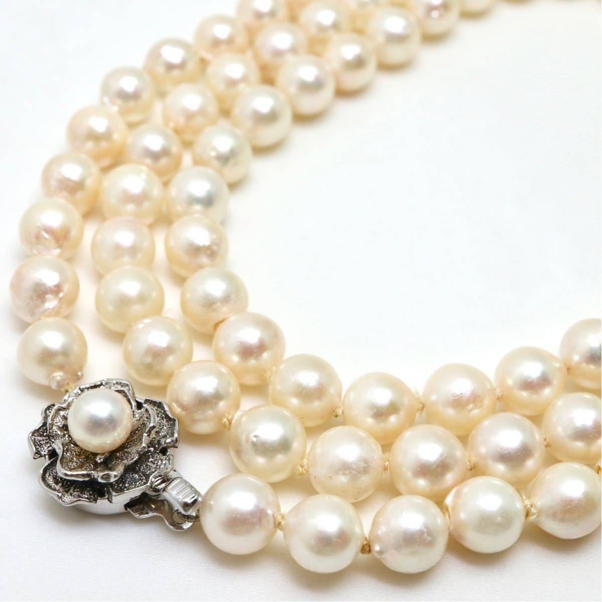 ●アコヤ本真珠ロングネックレス●F 62.5g 91cm 7.5mm珠 パール pearl necklaces silver ジュエリー DA0/DA0_画像1