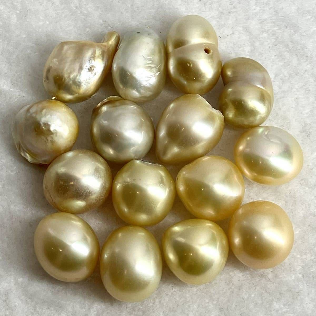 ●南洋白蝶真珠15点おまとめ●f 50g/250ct 約13.8-17.8mm珠 ルース 裸石 宝石 ジュエリー jewelry Pearl パール _画像3