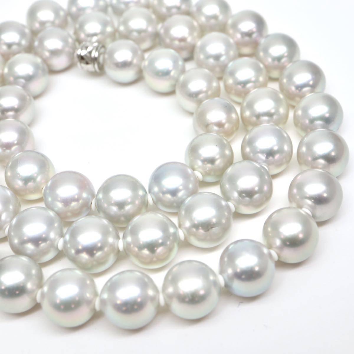 ●アコヤ本真珠アクセサリーパーツ●f 35.7g 43.0cm 7.5-8.0mm珠 パール pearl necklaces silver ジュエリー DE0/EA5