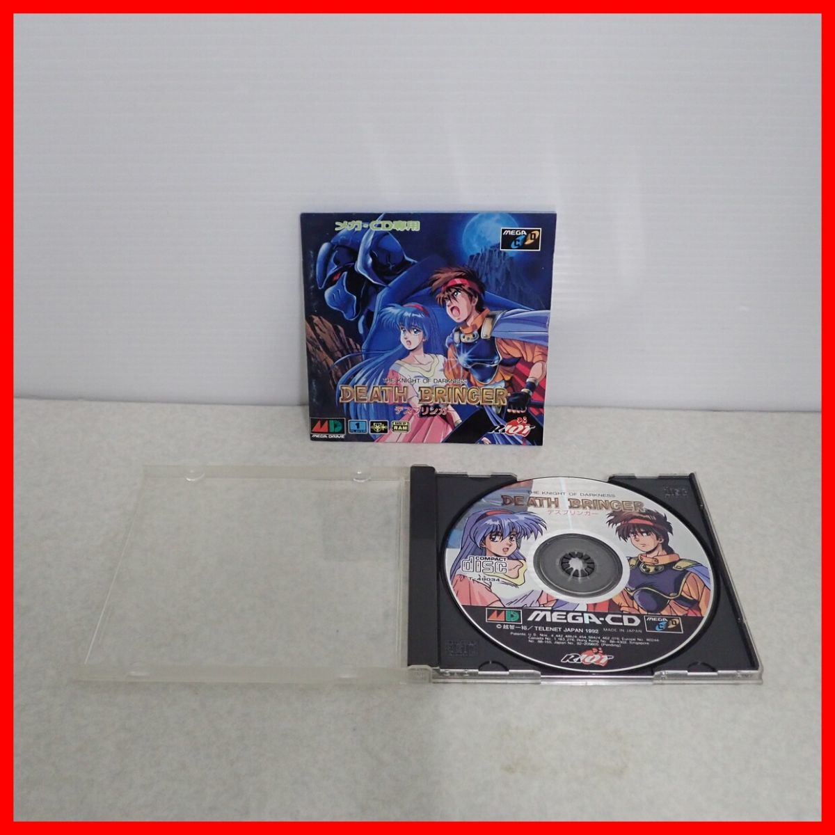 ◇動作保証品 MD メガドライブ メガCD THE KNIGHT OF DARKNESS DEATH BRINGER デスブリンガー RIOT 日本テレネット 箱説付【PP_画像1