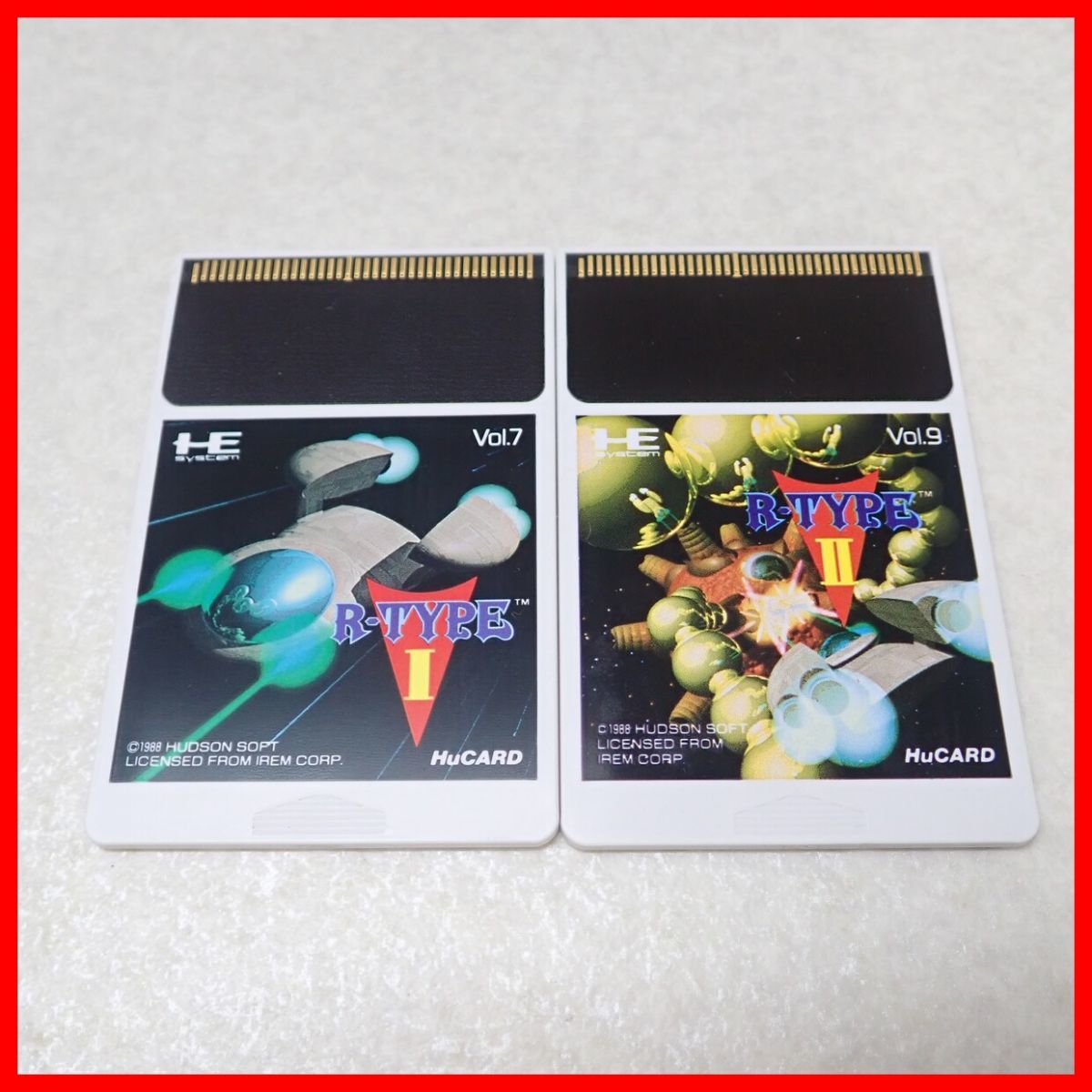 ◇動作保証品 PCE PCエンジン Huカード R-TYPE I/II アールタイプ I/II まとめて2本セット HUDSON SOFT ハドソンソフト 箱説付【PP_画像2