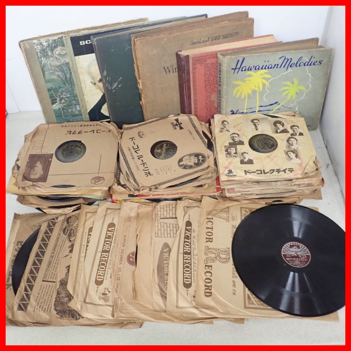 ☆12/10in SPレコード 邦楽/洋楽/クラシック等 78rpm SP盤 まとめて大量 約100枚セット コロムビア ビクター ポリドール テイチク 【BA_画像1