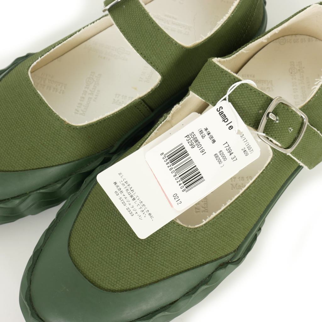 メゾンマルジェラ Maison Margiela 21AW ストラップ ローカットスニーカー スリッポン 37 緑 グリーン S58WS0191 P3299 T7394 国内正規_画像6