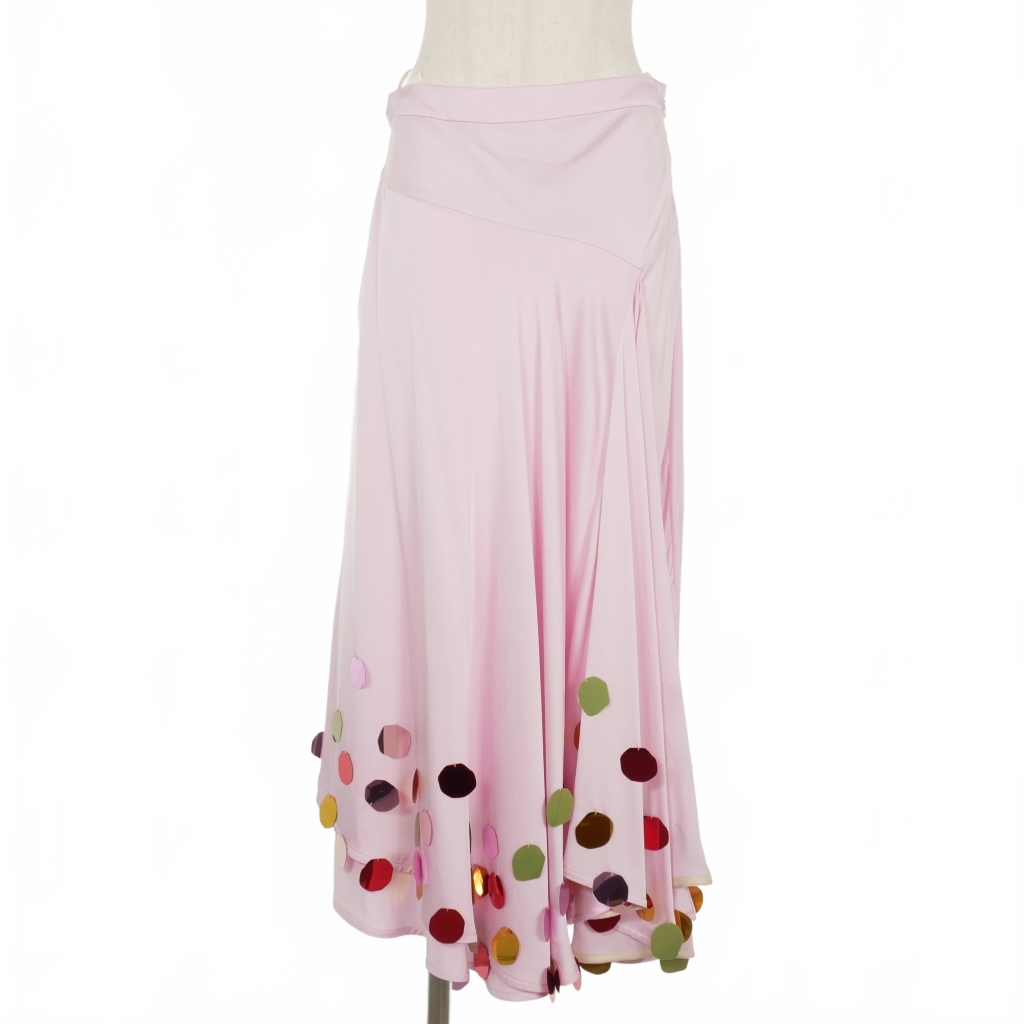 マルニ MARNI 21AW スパンコール 装飾 サテン ロングスカート 40 ピンク GOMA0385X0 UTV836 00C09 国内正規 レディース_画像1