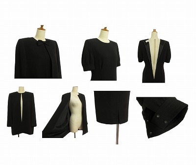 ジバンシィ GIVENCHY 東京ソワール スーツ フォーマル リボン 10 黒 ブラック レディース_画像9
