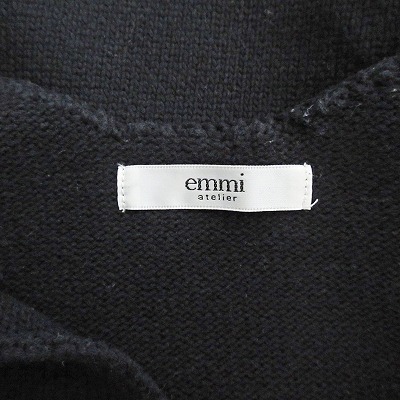 エミ emmi 18SS タンクＩライン ワンピース ニット ノースリーブ ロング丈 ミディ丈 コットン ネイビー 紺 0 0213 レディース_画像7