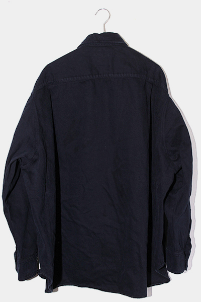 22SS RAF SIMONS Raf Simons SIZE:M Big Fit Denim Shirt With Woven Label длинный рукав большой Fit Denim рубашка NAVY темно-синий 221-M243 /