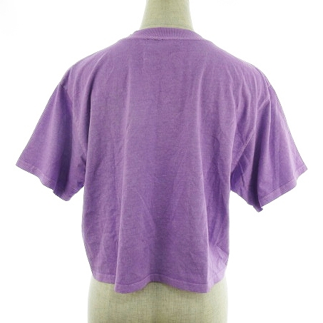  Roxy ROXY футболка cut and sewn короткий рукав вырез лодочкой тонкий принт хлопок одноцветный M фиолетовый лиловый tops /BT женский 