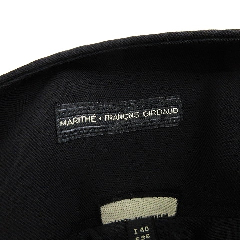 マリテフランソワジルボー MARITHE FRANCOIS GIRBAUD ロングスカート フレア 装飾 ウール カシミヤ混 バックジップ 黒 ブラック 36_画像6