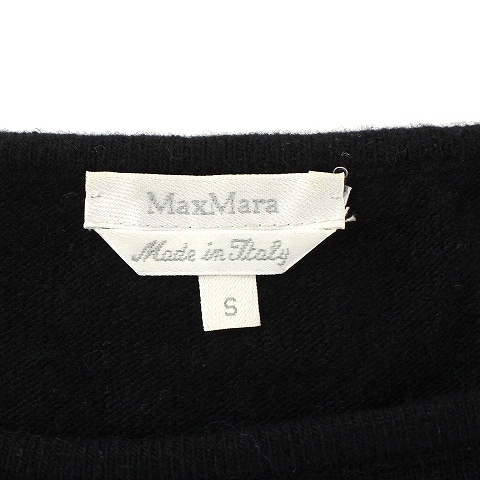 マックスマーラ MAX MARA ニット セーター 七分袖 シェアードミンクファー S 黒 ブラック 茶 ブラウン /AQ レディース_画像4