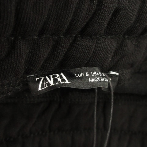 未使用品 ザラ ZARA スカート スウェット タイト ナロー ミモレ ロング ドロスト 裏起毛 バックスリット ストレッチ S 黒 ブラック_画像6