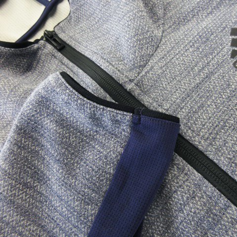  Adidas adidas жакет Parker Zip выше длинный рукав f-ti стрейч сетка переключатель Logo спорт M синий голубой /CK3 * мужской 