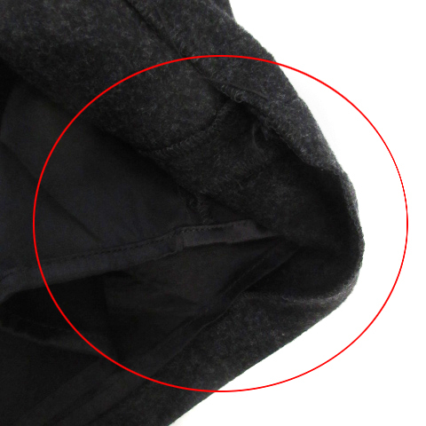 ロアフィリー Lourphyli 台形スカート ミニ丈 ウール 総柄 2 黒 グレー ブラック /FF29 レディース_画像5