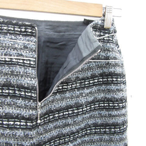  Ballsey BALLSEY Tomorrowland trapezoid skirt mini height tweed wool multicolor 34 black black light blue light blue lady's 