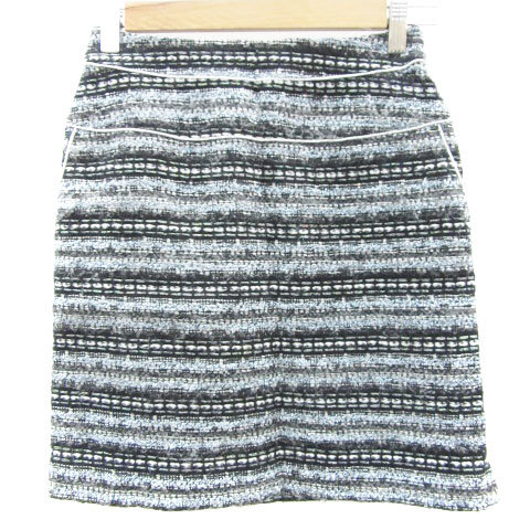  Ballsey BALLSEY Tomorrowland trapezoid skirt mini height tweed wool multicolor 34 black black light blue light blue lady's 